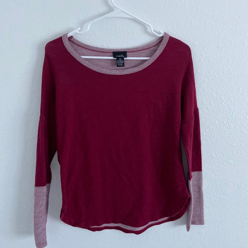 maroon long sleeve